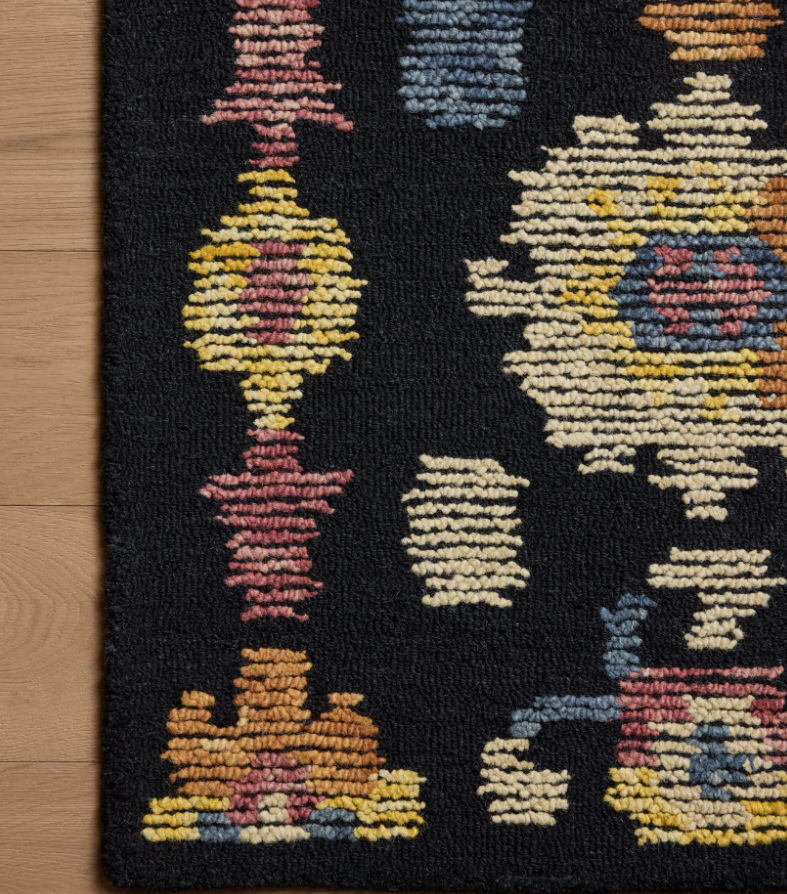 Tilly Rug in Midnight/Multi: Up-Close Product Pattern View