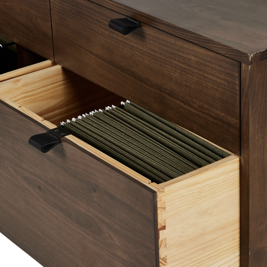 Trey Modular Wide Filing Cabinet: Up-Close Open Filing Drawer