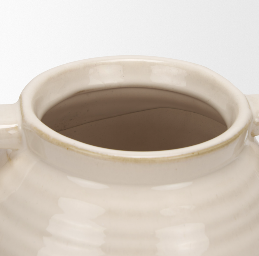 Tryna Ceramic Vase-Size Small: Top Product View