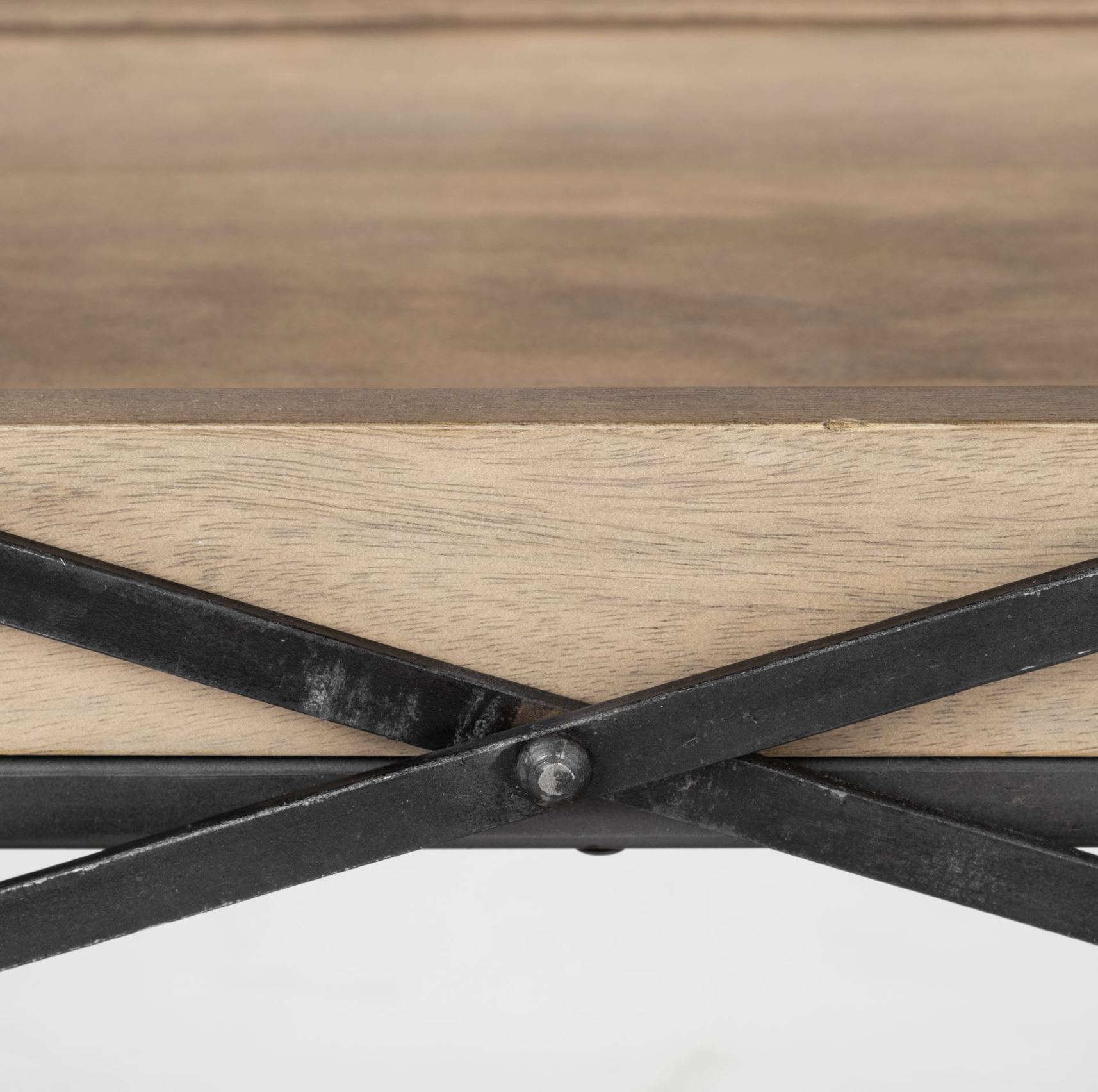 Trey I Console Table: 2nd Close-Up Iron Frame View