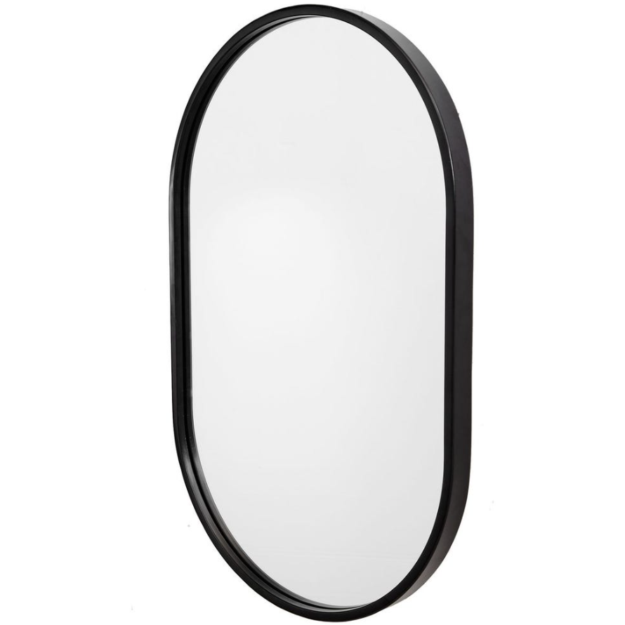 Varina Oval Mirror-Black: Product View