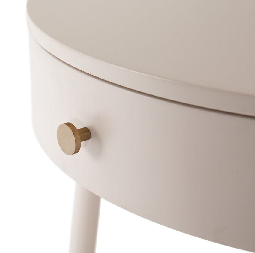Van Nightstand: Golden Brass Hardware View