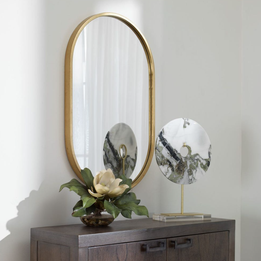 Varina Oval Mirror-Gold: Product Style View