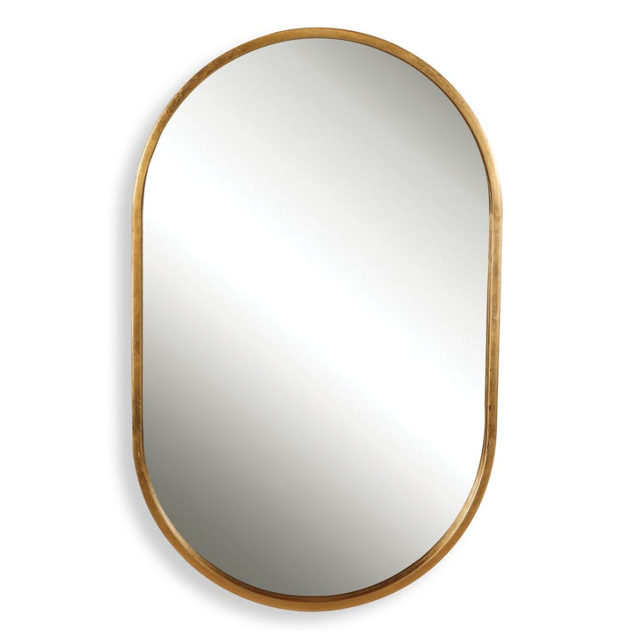 Varina Oval Mirror-Gold: Available at City Home PDX