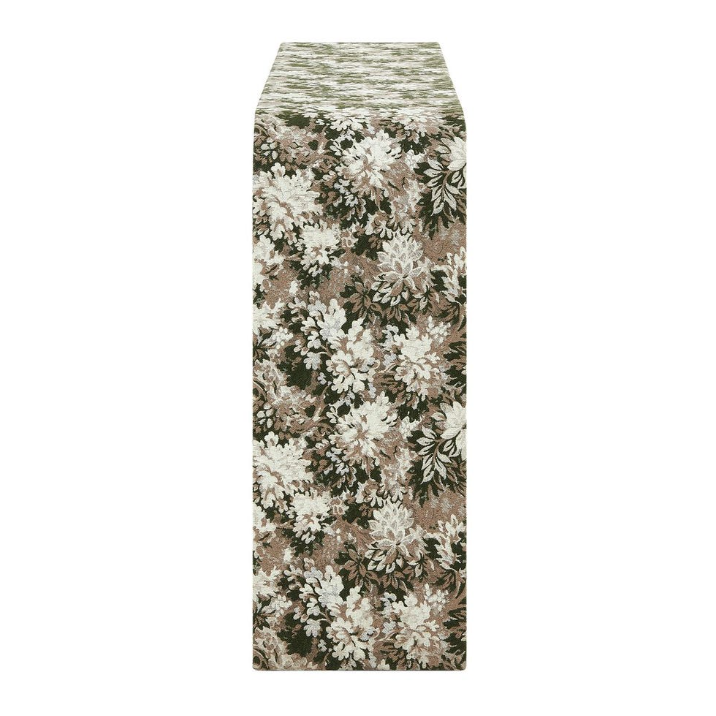 Vintage Bloom Upholstered Console Table: Product Side View