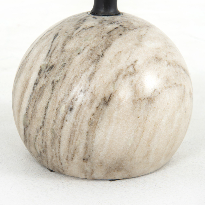Viola Accent Table-Antique White Marble: Product Base View