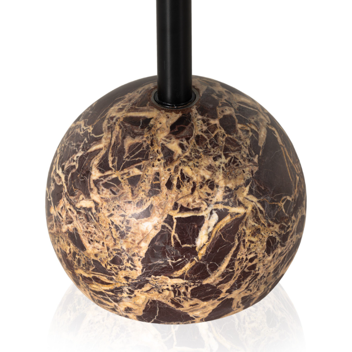 Viola Accent Table-Merlot Marble: Product Base View
