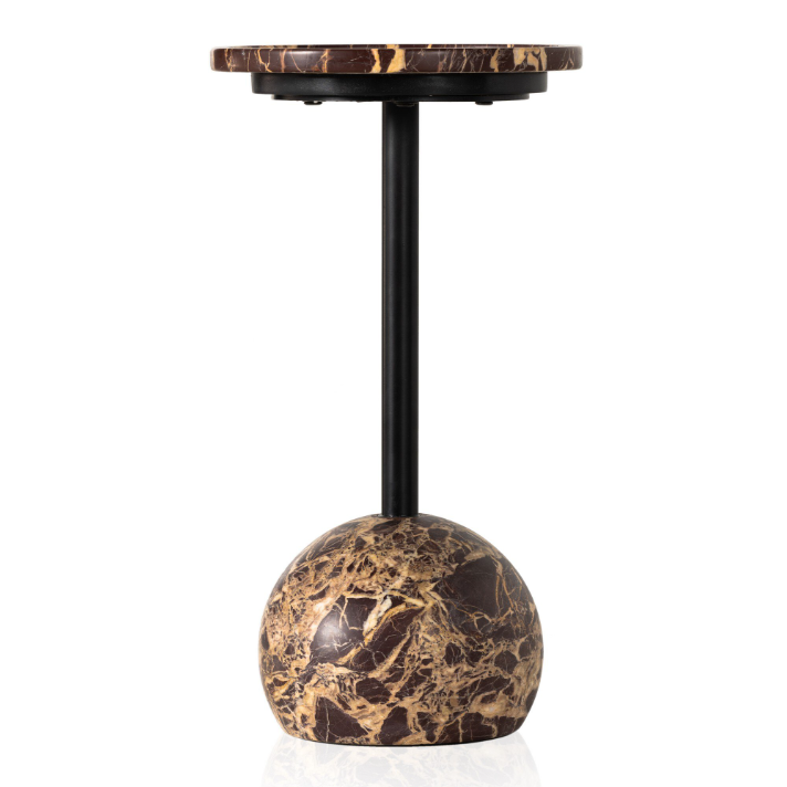 Viola Accent Table-Merlot Marble: Product View