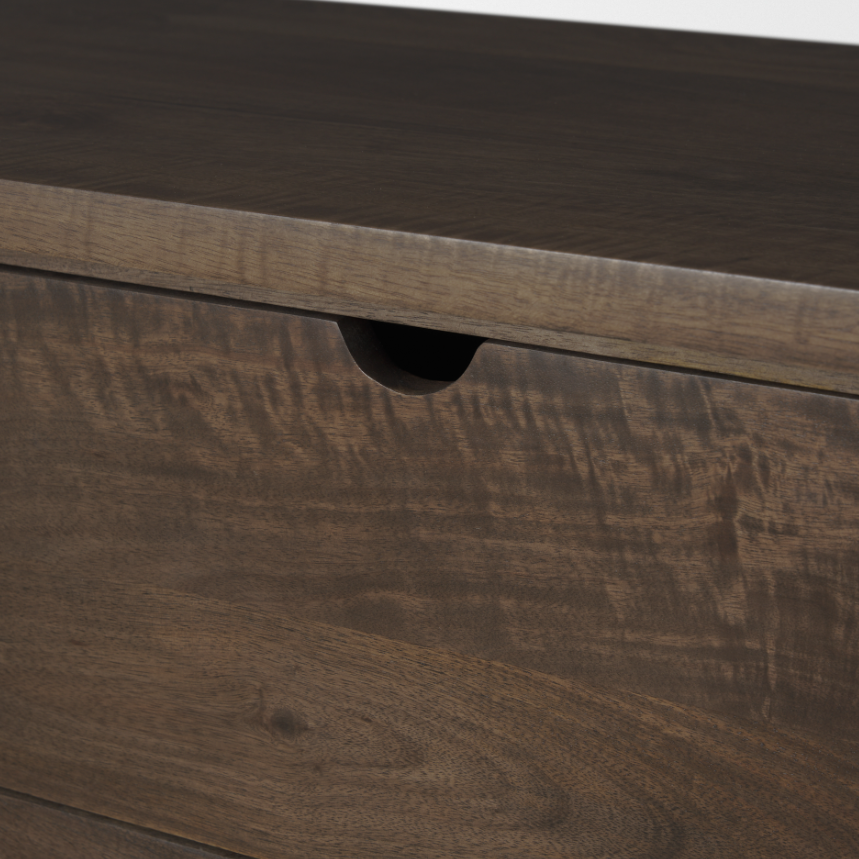Wallen 3 Drawer Cabinet: Up-Close Cut-Out Drawer View