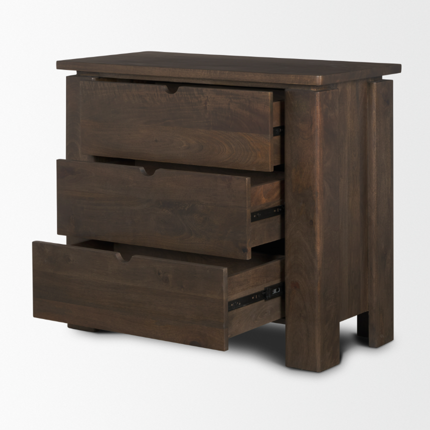 Wallen 3 Drawer Cabinet: Open Drawers Product View