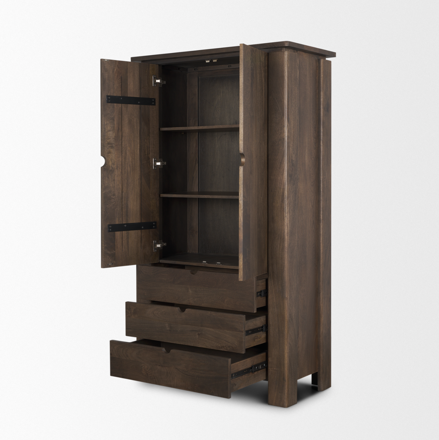 Wallen Curio Cabinet: Open Storage View