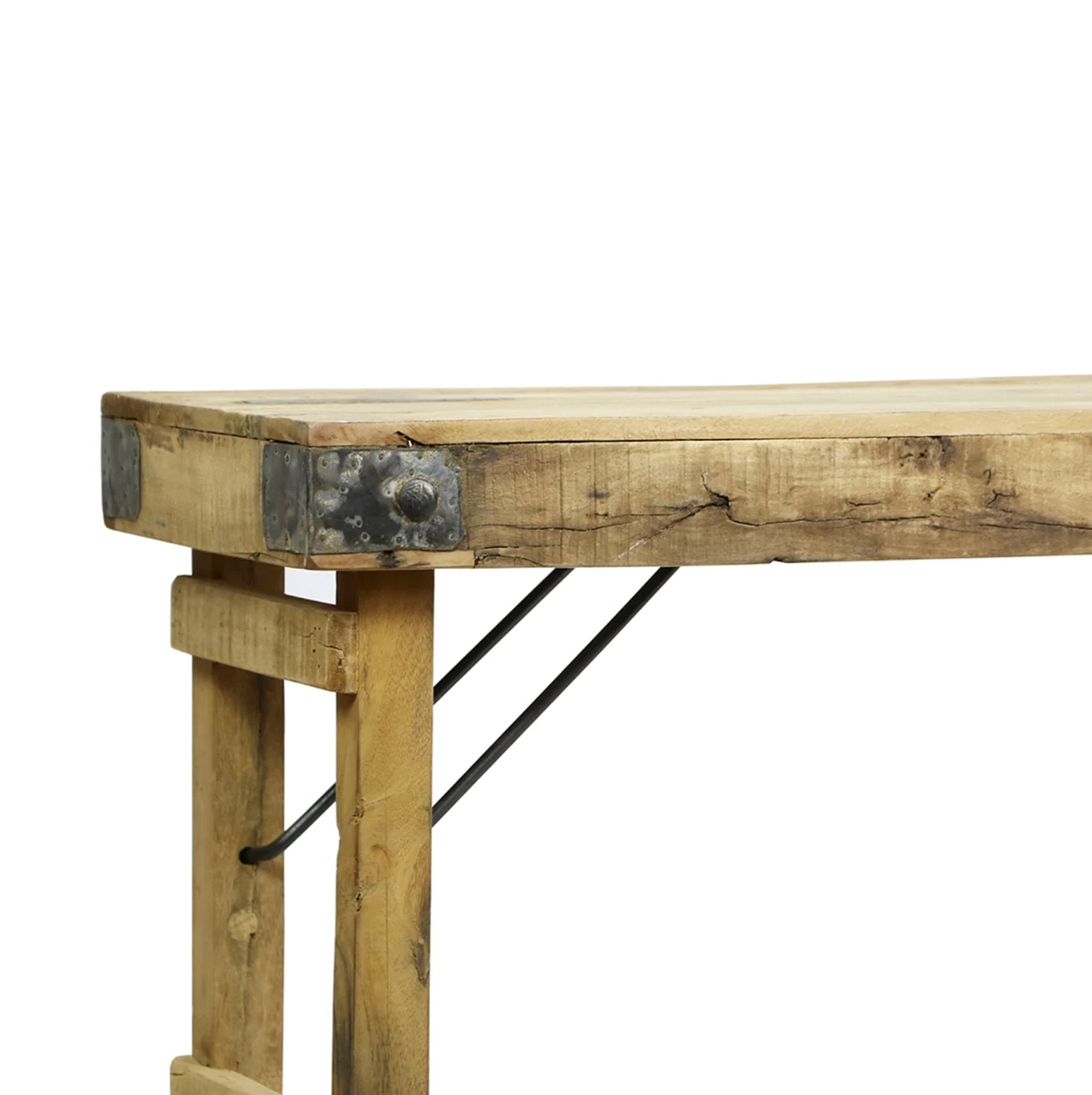 Vintage Indian Wedding Bleached Bench: Product Corner View