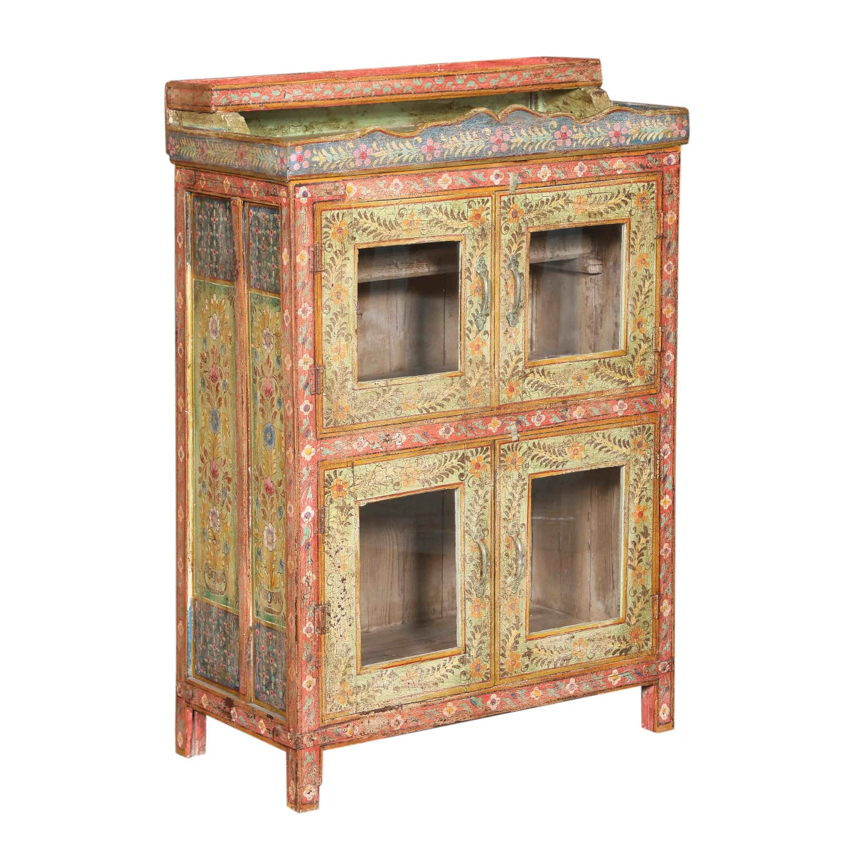 Handmade Painted Teak Cabinet: Available at City Home PDX