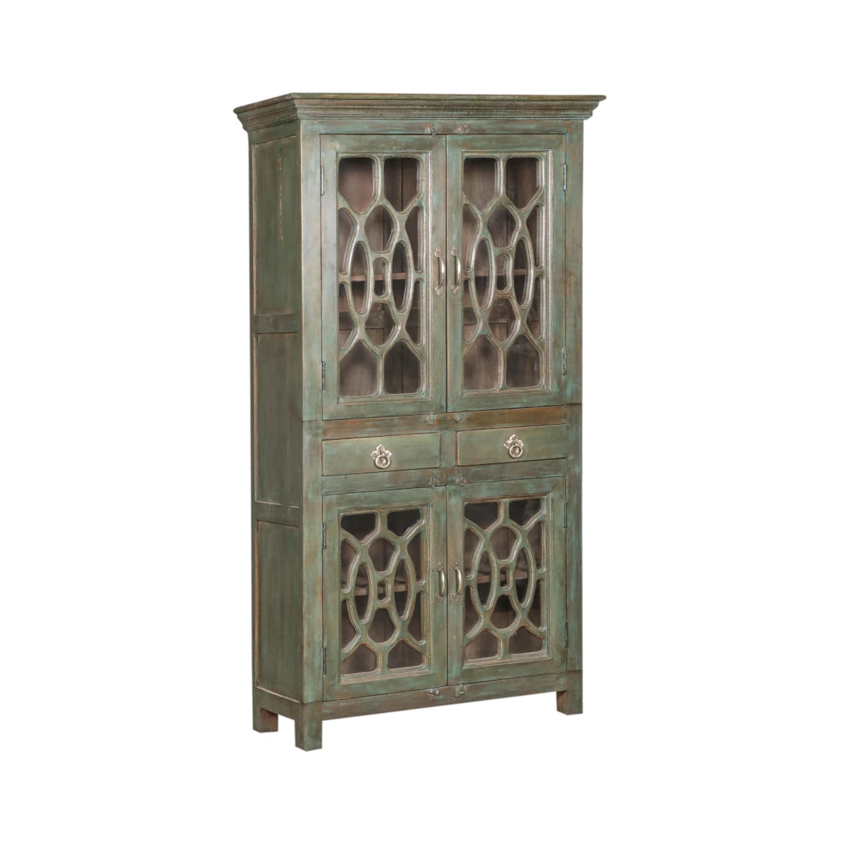 Painted Teak Cabinet with Glass-Style B: Product View