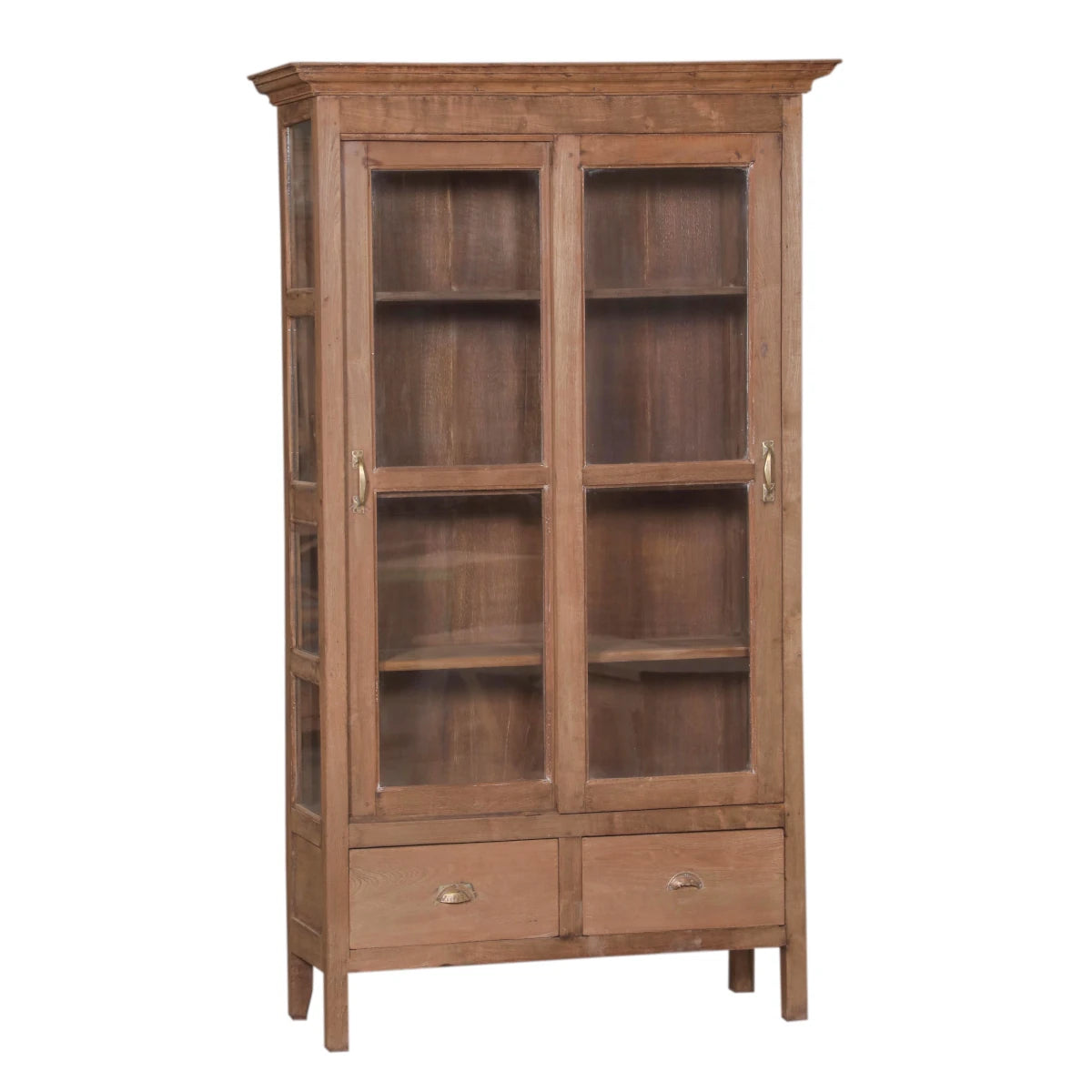 Artisan 2 Door Cabinet with Glass and Drawers-Style B: Product View
