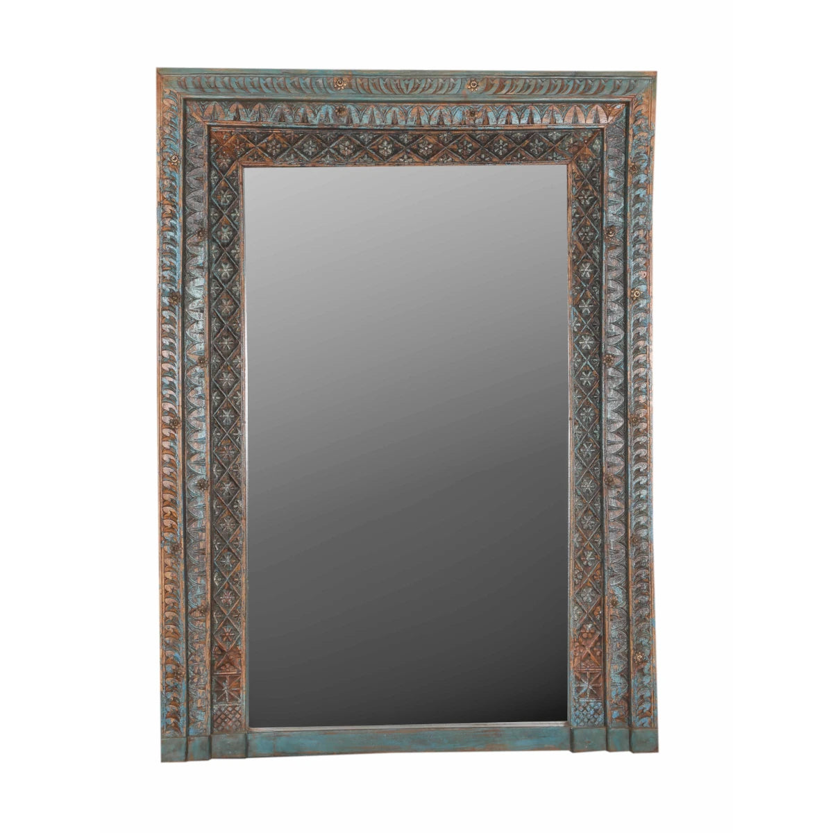 Mirror with Handmade Teak Frame-Style Two: Product View