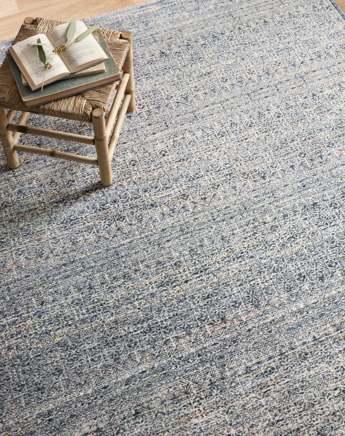 Amber Lewis Zuma Rug in Denim/Ivory: Pattern View