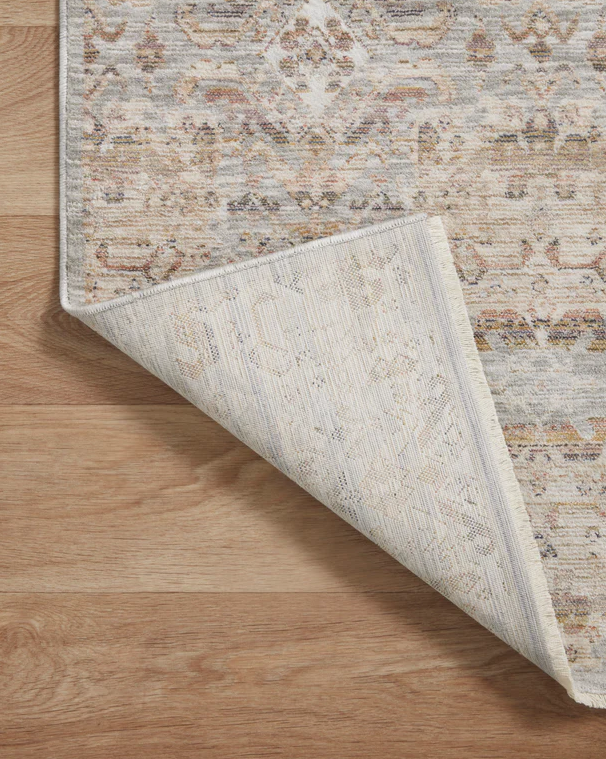 Amber Lewis x Loloi Zuma Rug in Silver/Multi: Product Backing View