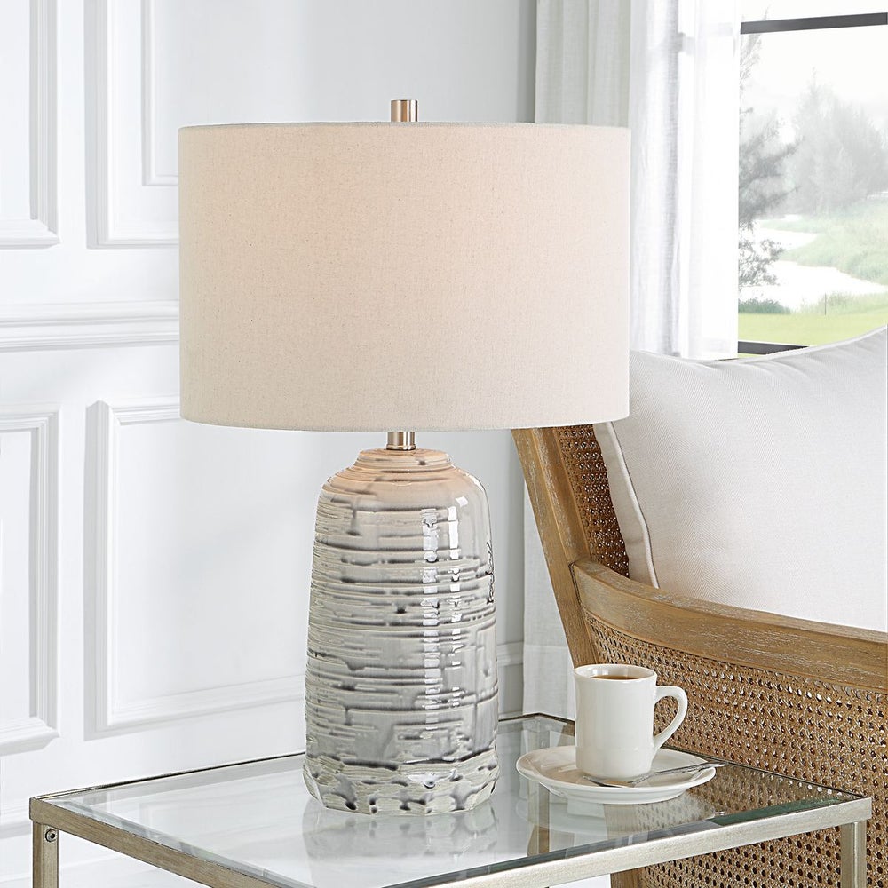 Cyclone Table Lamp - styled on an end table