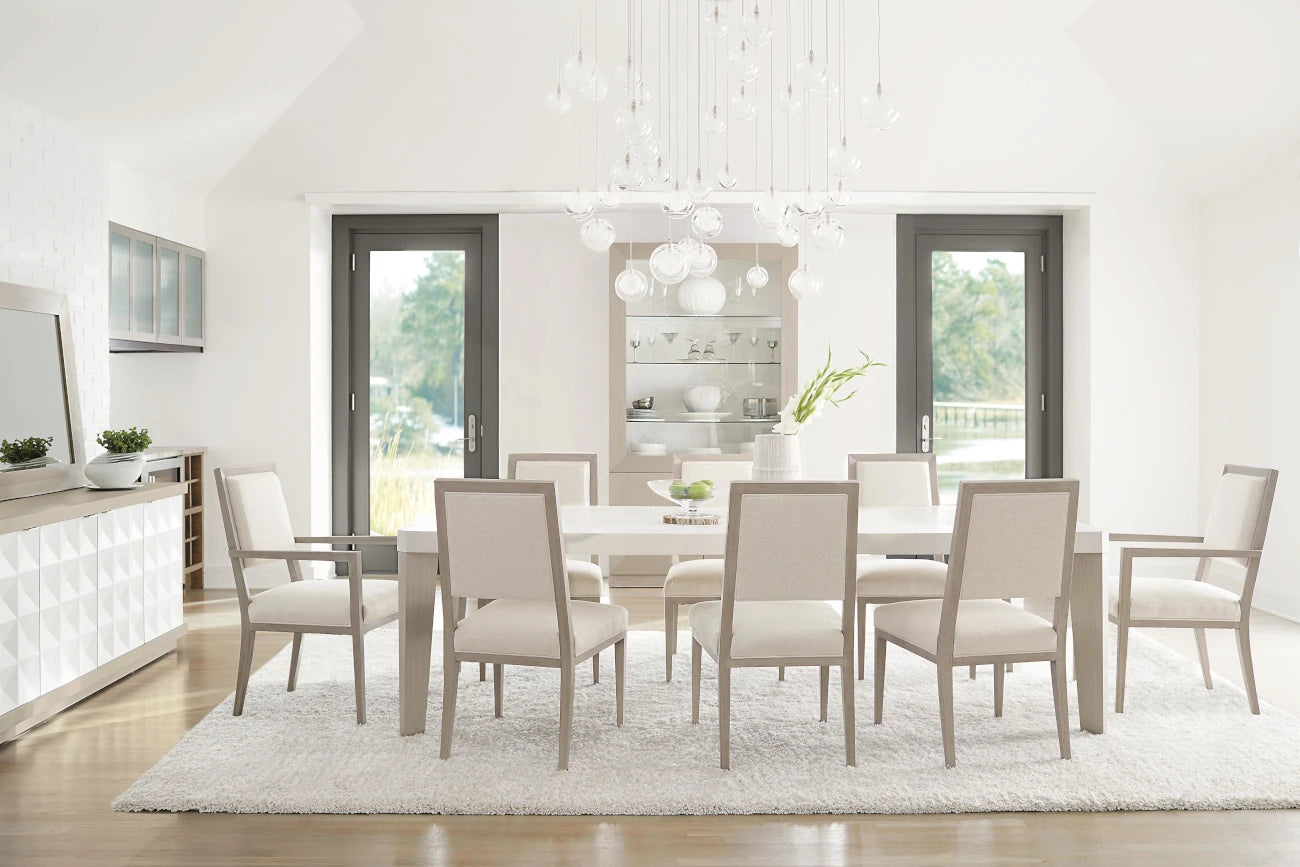 Axiom Side Chair - styled with the axiom table and a white rug