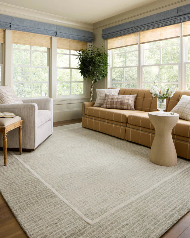 Briggs Rug in Sage / Ivory - styled in a living room