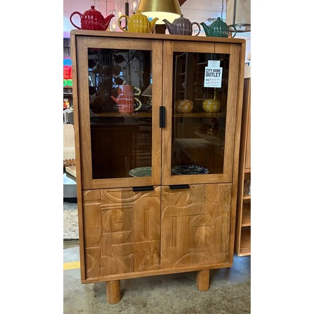 Carved Wood Cabinet - available at the City Home Outlet