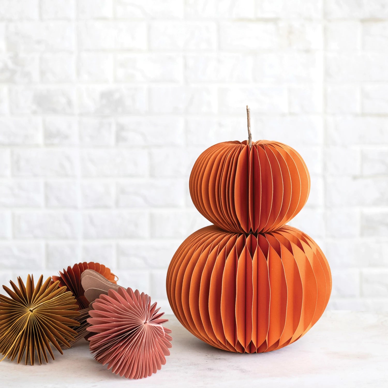 Folding Paper Pumpkin - 2 sizes styled together