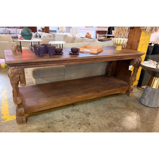 Solid Wood Table with Carved Details - shop one of a kind furniture at City Home