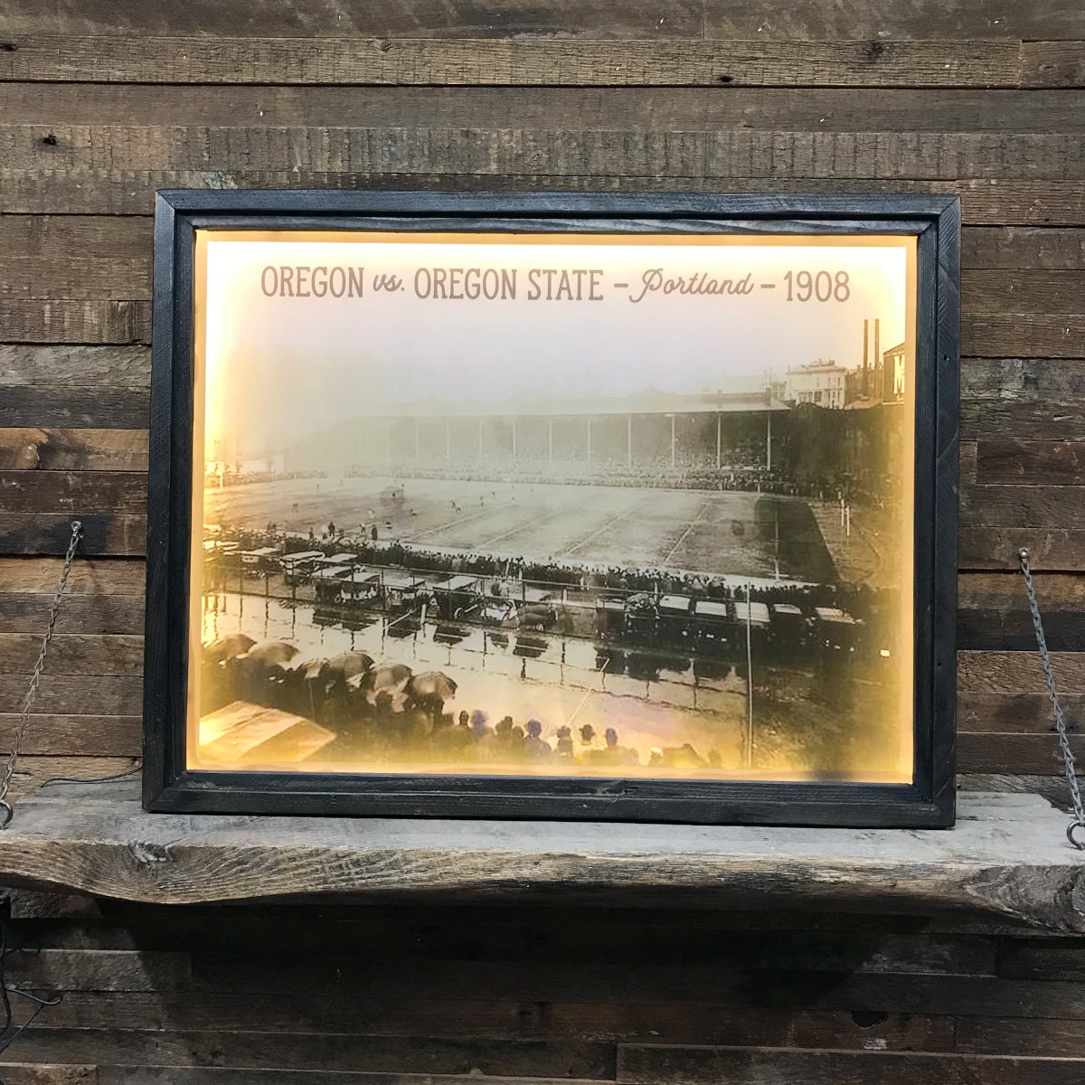 Oregon vs Oregon State Back Lit Frame - featuring a photo of the 1908 game