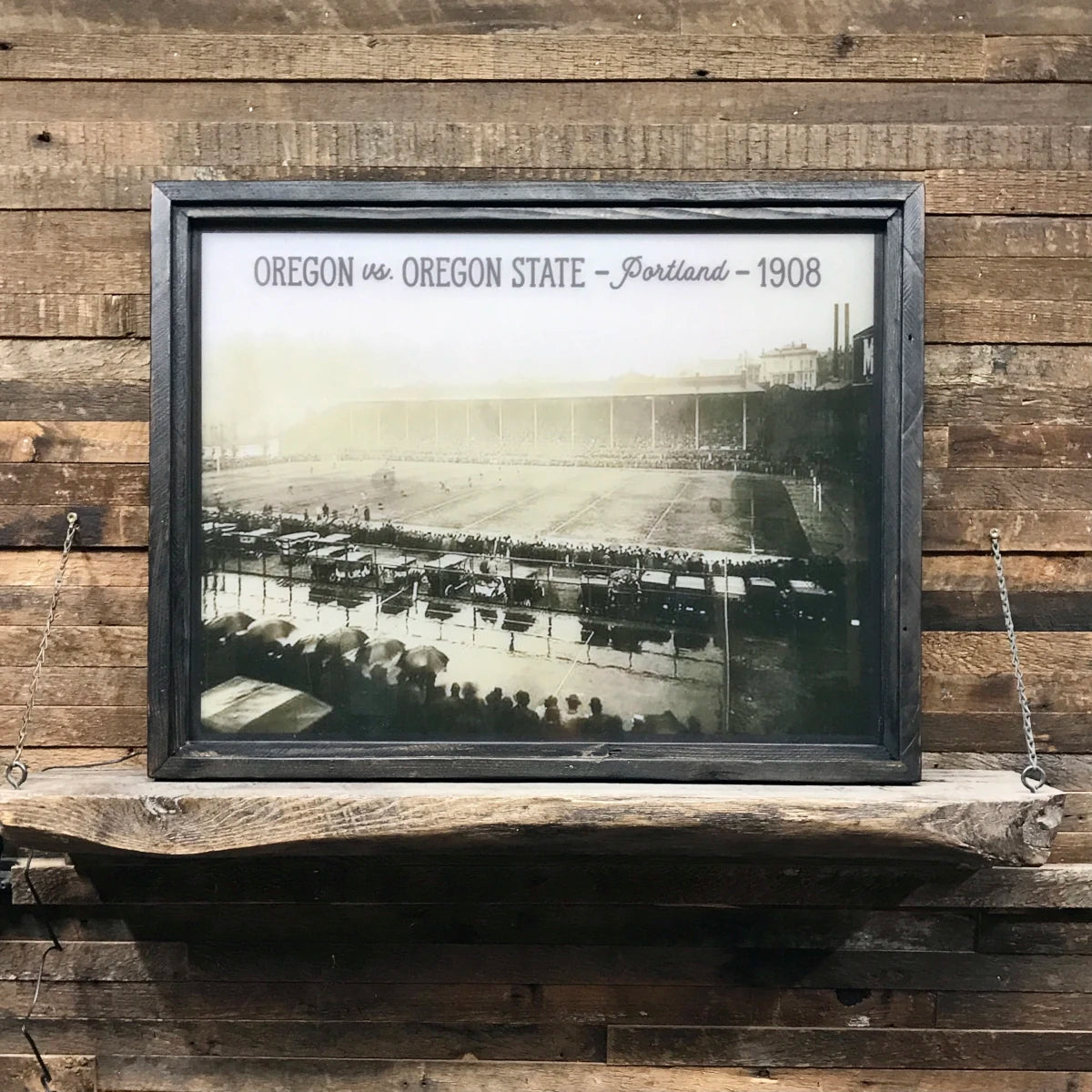 Oregon vs Oregon State Back Lit Frame - featuring a photo of the 1908 game - unlit