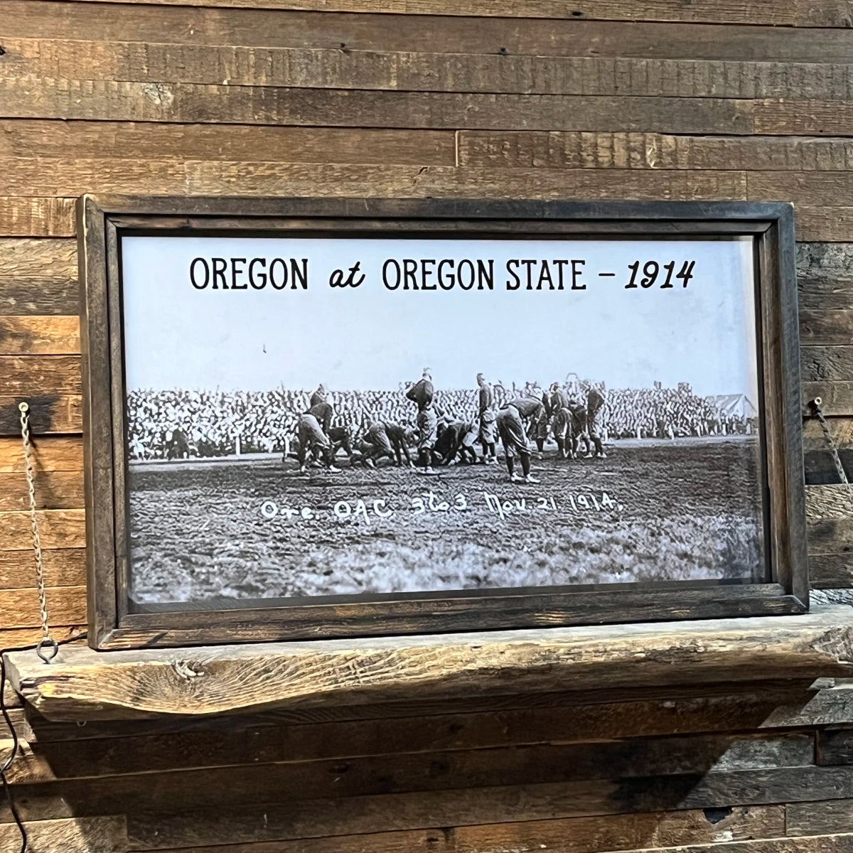 Oregon vs Oregon State Back Lit Frame - featuring a photo of the 1914 game - unlit