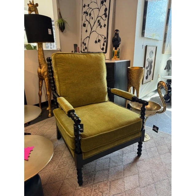 Green and Black Accent Chair - available at the City Home Outlet