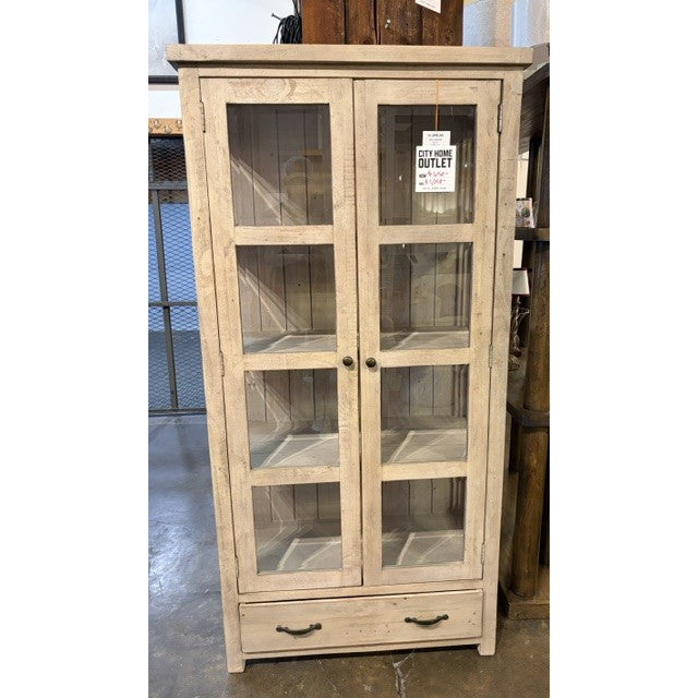 Natural Wood Glass Cabinet - shop unique finds at the City Home Outlet
