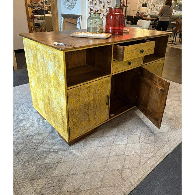 Two-Sided Kitchen Island - shown with a cabinet door open