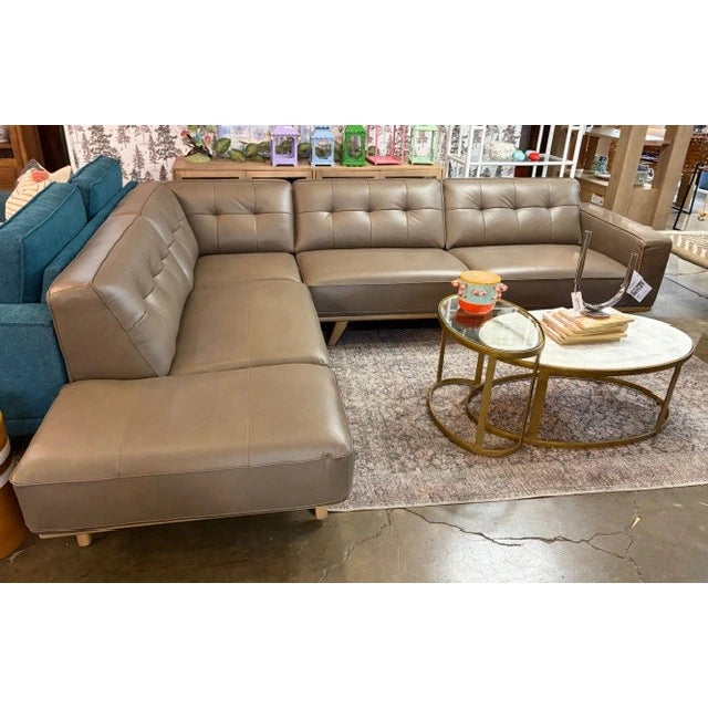 Eddison Leather Sectional - shown at the City Home Outlet