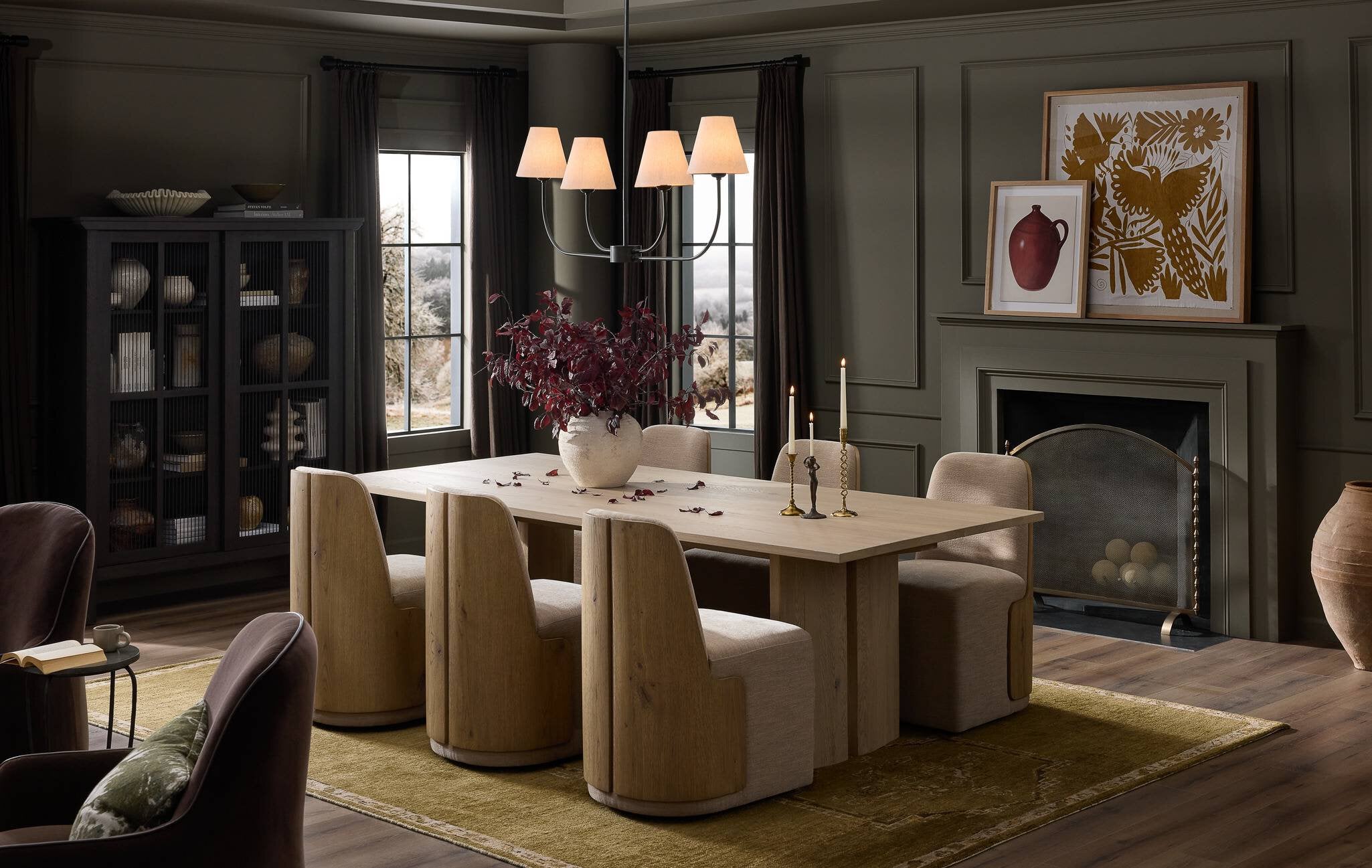 Hemphill Dining Chair - shown styled with a light wood dining table