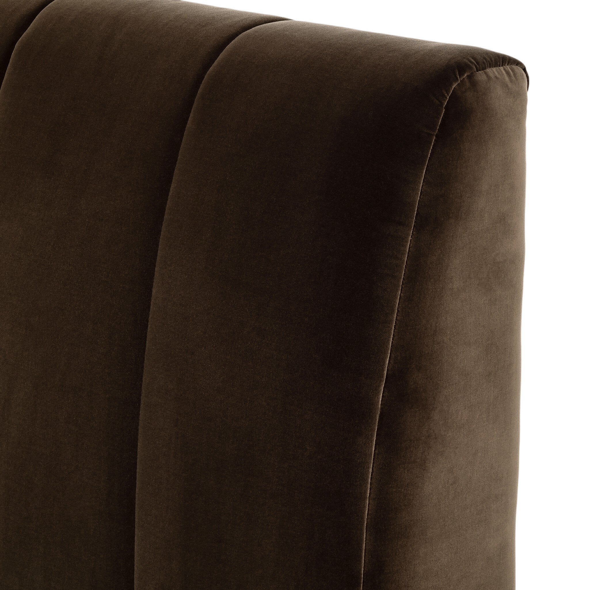 Langham Bed - detail view of channeled headboard
