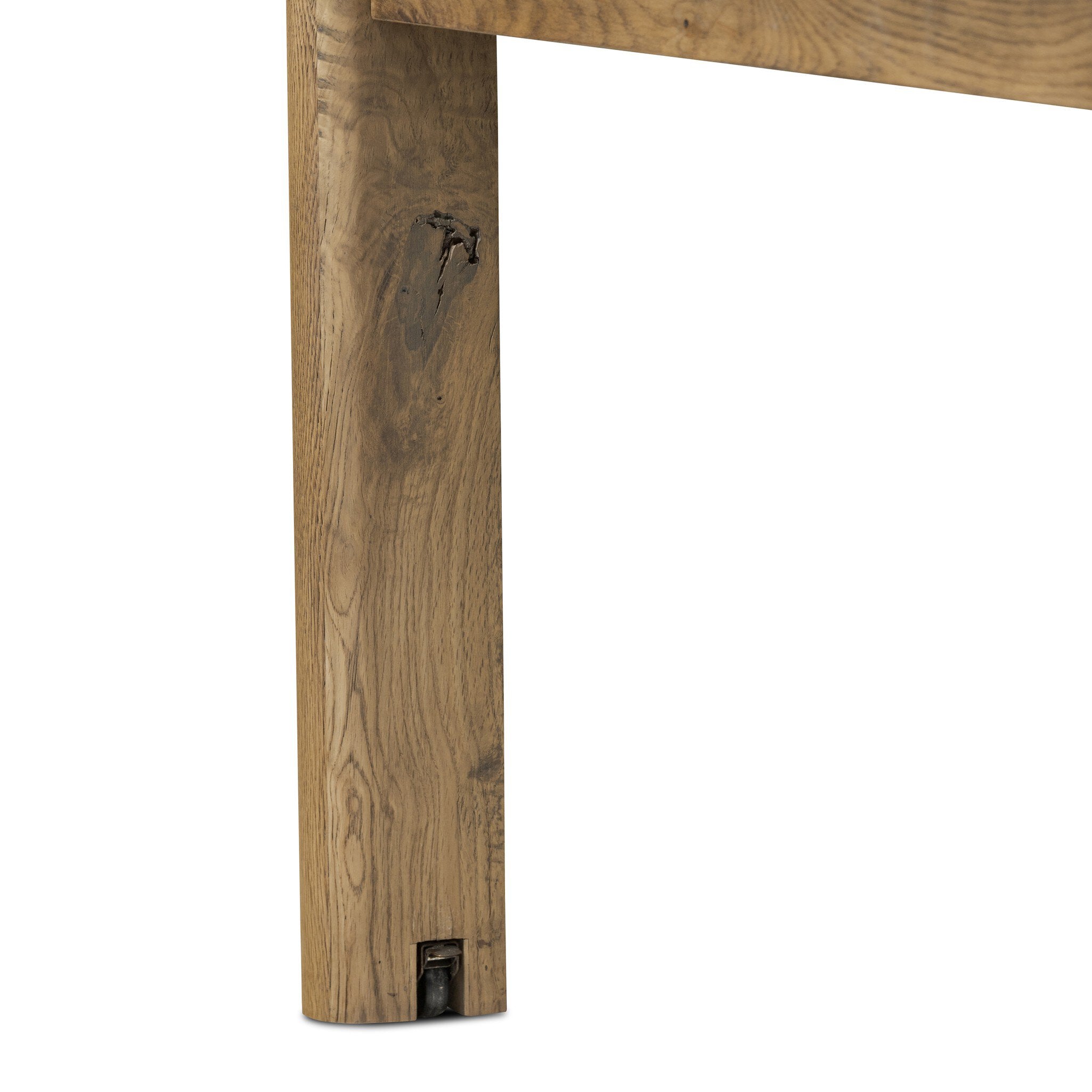 Noeline Double Extension Dining Table - detail view of leg with wheel