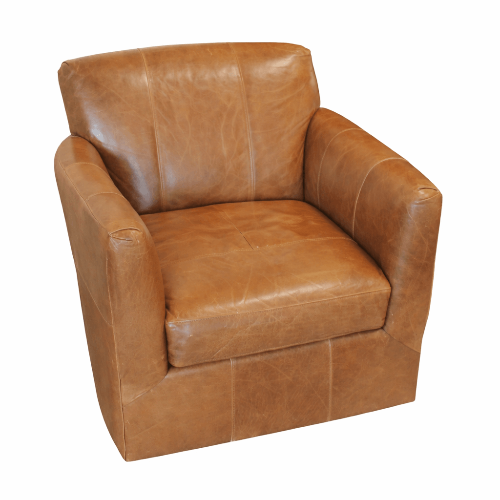 Grayson Leather Swivel Accent Chair - available at City Home PDX