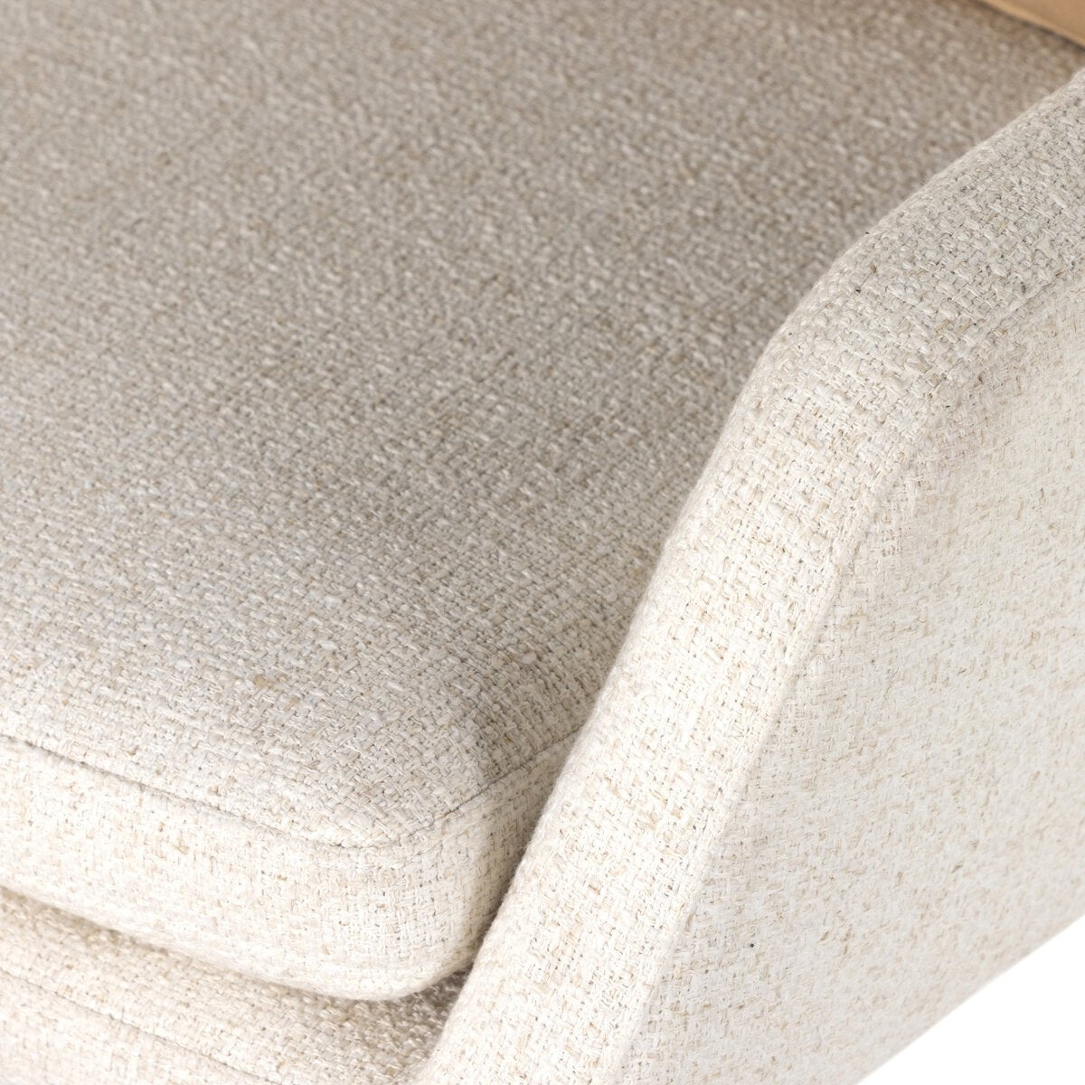 Leda Desk Chair - detail view of performance upholstery