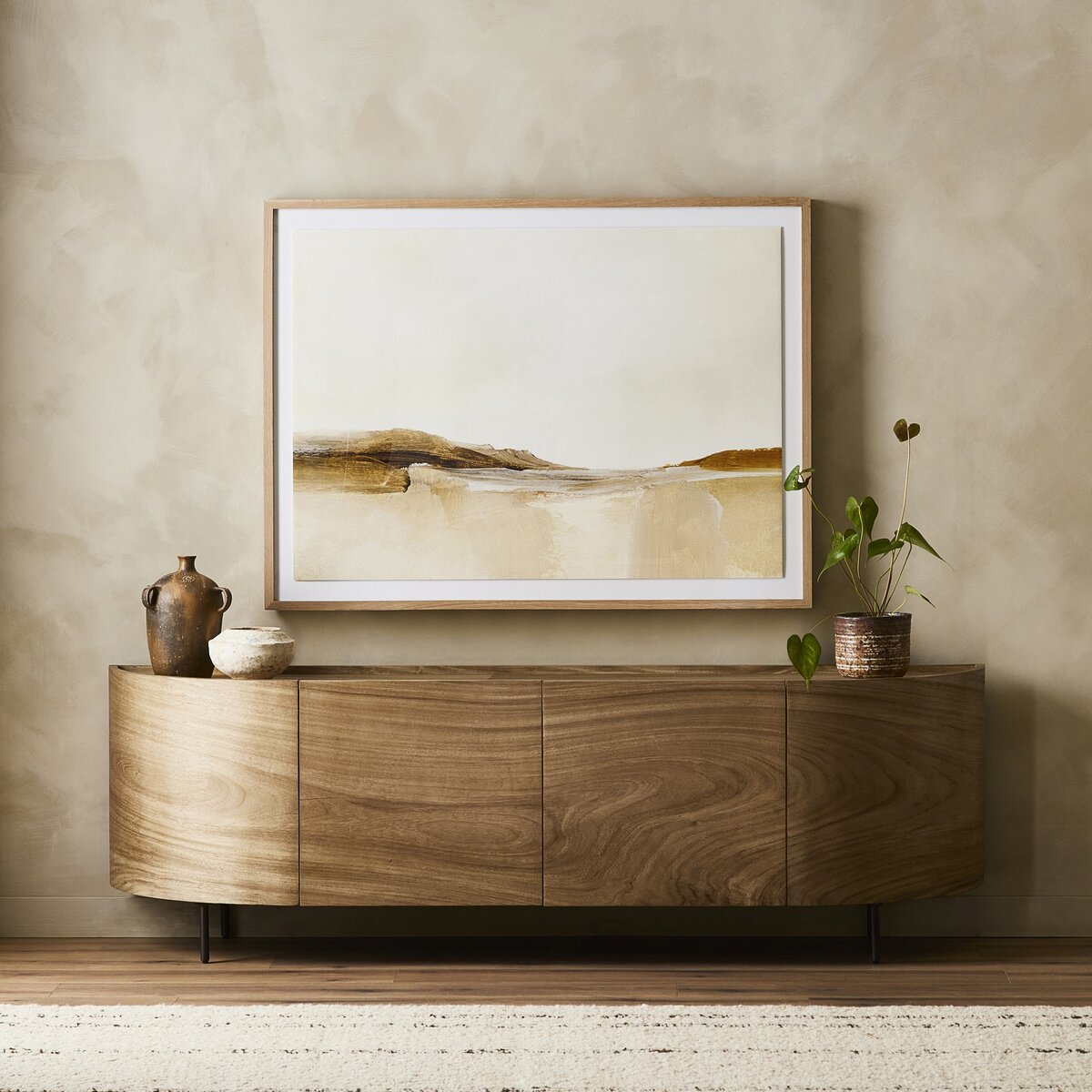 Lunas Sideboard - styled with oversized abstract art