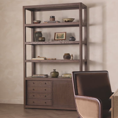 Miko Bookcase - product video showing bookcase styled with art and objects