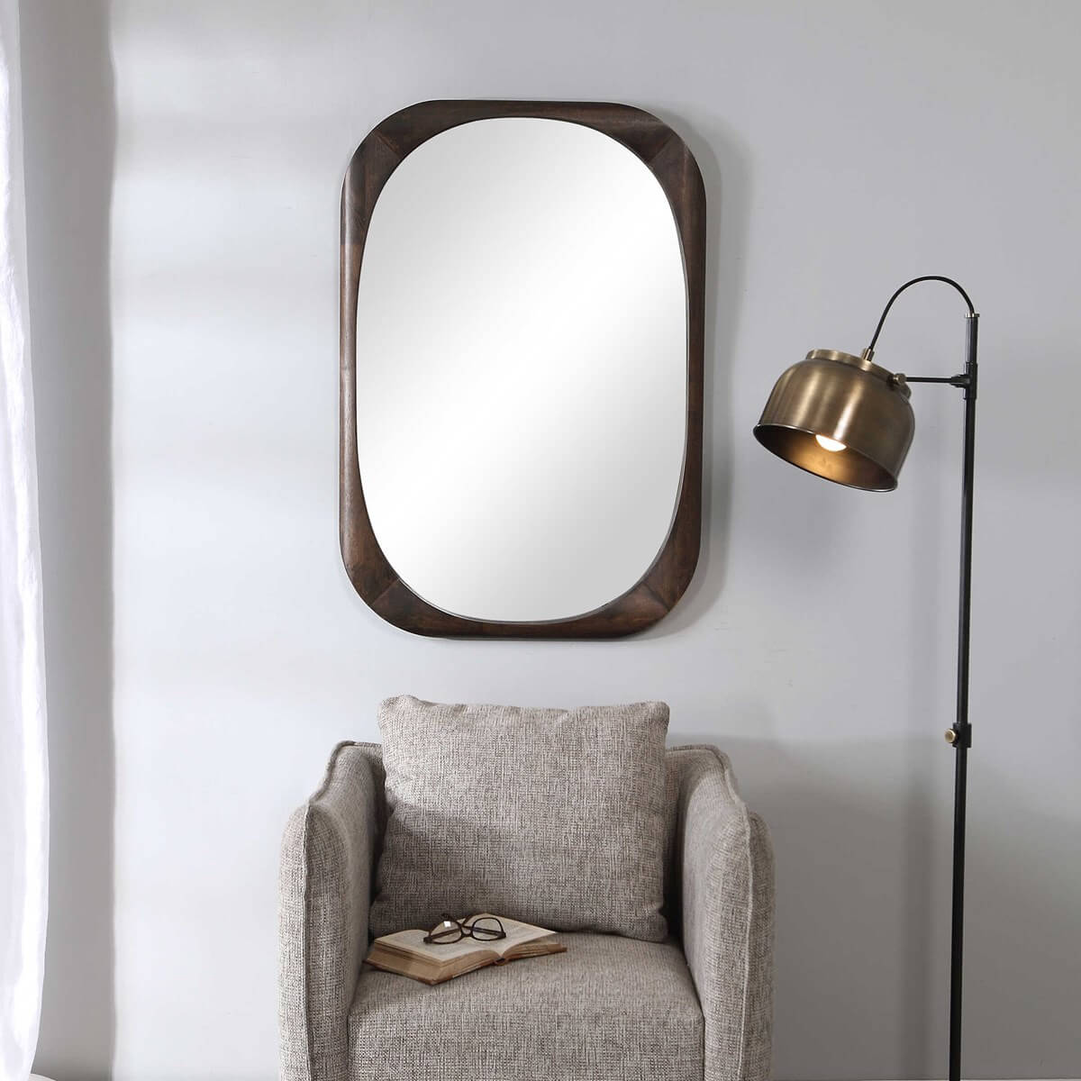Sheldon Walnut Finish Mirror