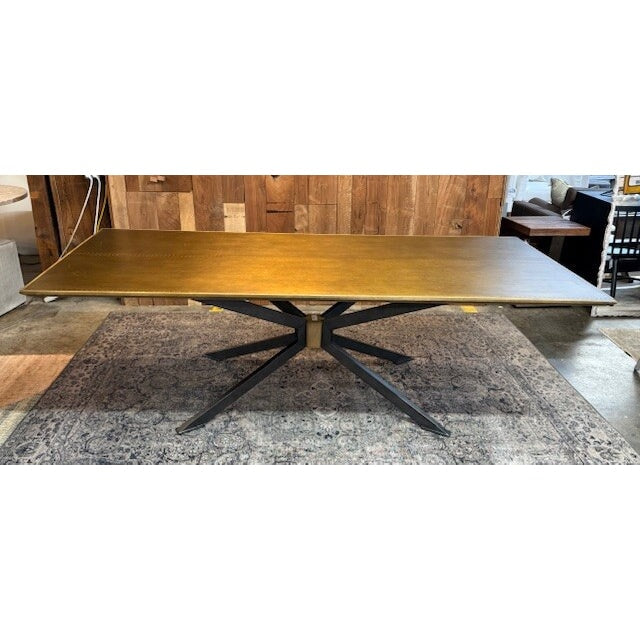 94" Brass and Black Dining Table at City Home Outlet