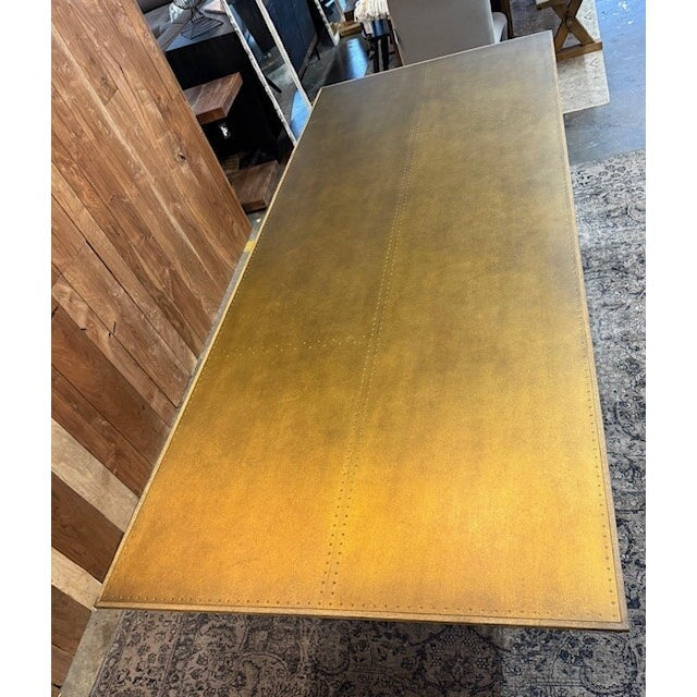 94" Brass and Black Dining Table at City Home Outlet