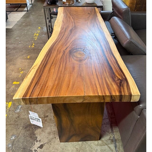 Handcrafted Chamcha Wood Table - view of table top