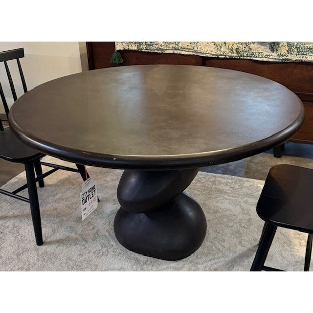 Round Dining Table with Abstract Base  - shop unique furniture at the City Home Outlet
