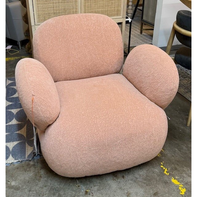 Puffy Accent Chair in Rose - available at the City Home PDX Outlet