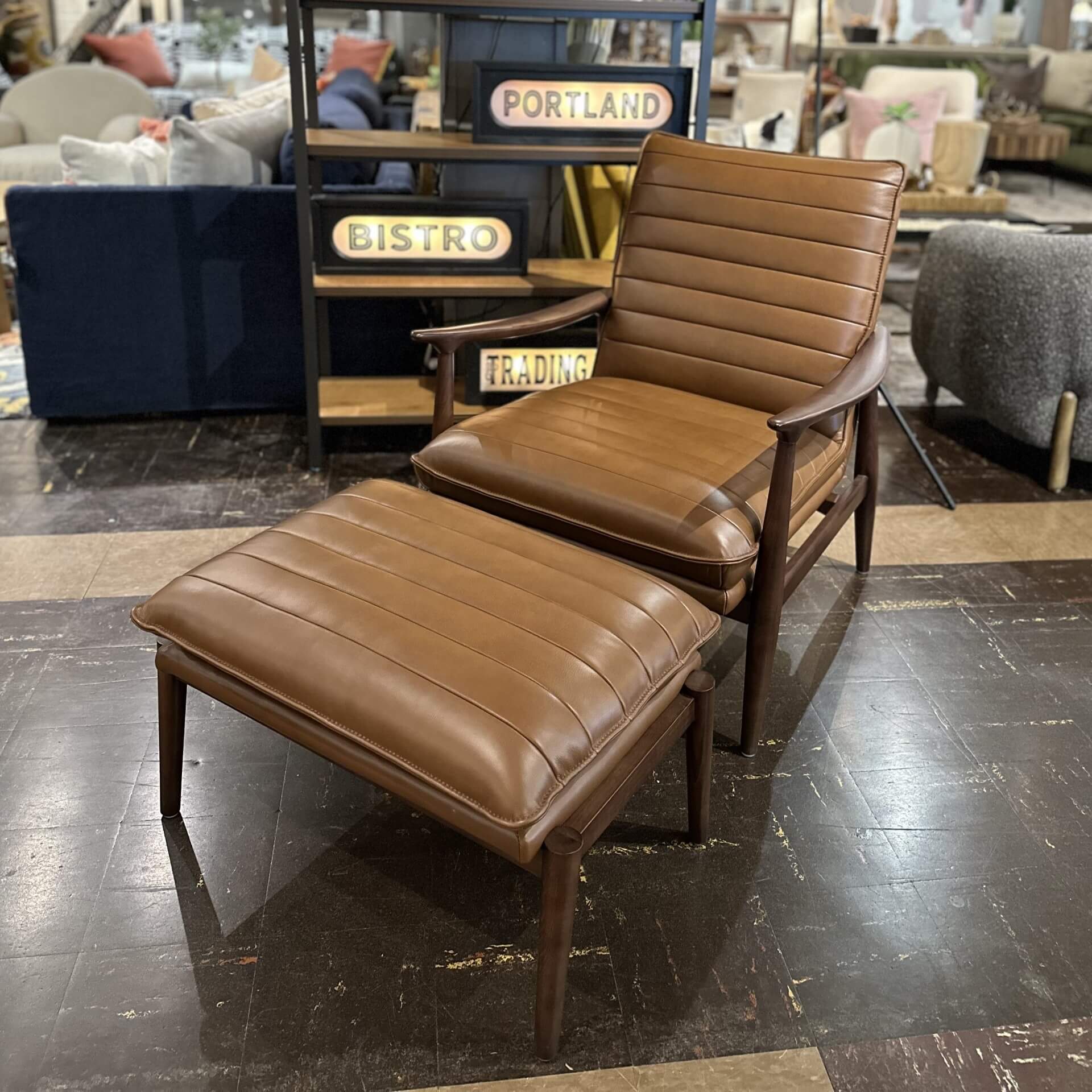 Campbell Leather Chair: Available at City Home PDX
