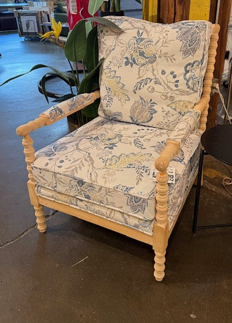 Blue and White Accent Chair: Available at City Home PDX Outlet